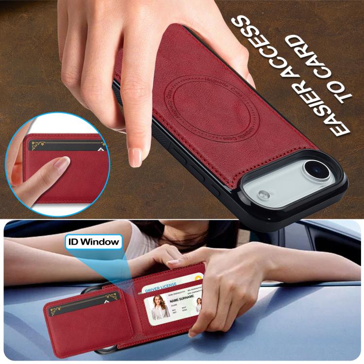 For iPhone Air LC.IMEEKE L3 Series Detachable RFID Card Bag Magsafe Phone Case(Red) by LC.IMEEKE