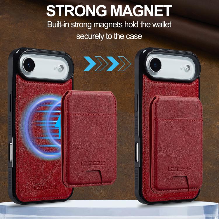 For iPhone Air LC.IMEEKE L3 Series Detachable RFID Card Bag Magsafe Phone Case(Red) by LC.IMEEKE