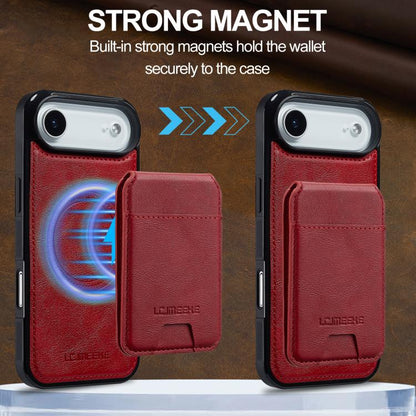 For iPhone Air LC.IMEEKE L3 Series Detachable RFID Card Bag Magsafe Phone Case(Red) by LC.IMEEKE
