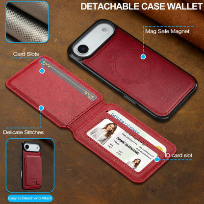 For iPhone Air LC.IMEEKE L3 Series Detachable RFID Card Bag Magsafe Phone Case(Red) by LC.IMEEKE