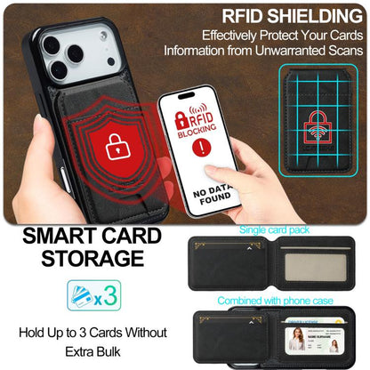 For iPhone 17 Pro LC.IMEEKE L3 Series Detachable RFID Card Bag Magsafe Phone Case(Black) by LC.IMEEKE