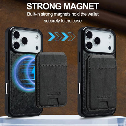 For iPhone 17 Pro LC.IMEEKE L3 Series Detachable RFID Card Bag Magsafe Phone Case(Black) by LC.IMEEKE