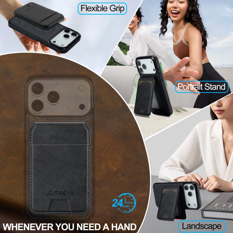 For iPhone 17 Pro LC.IMEEKE L3 Series Detachable RFID Card Bag Magsafe Phone Case(Black) by LC.IMEEKE