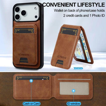 For iPhone 17 Pro LC.IMEEKE L3 Series Detachable RFID Card Bag Magsafe Phone Case(Brown) by LC.IMEEKE