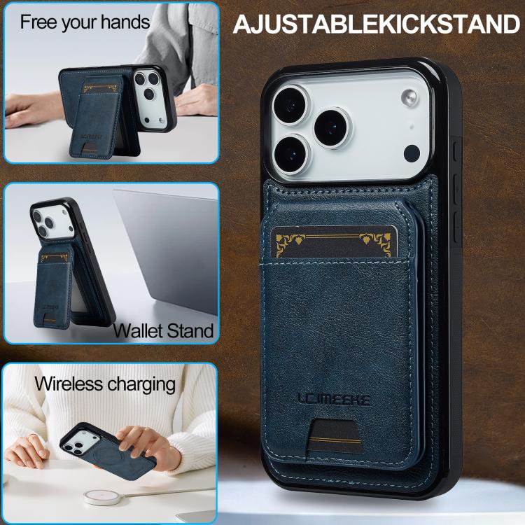 For iPhone 17 Pro LC.IMEEKE L3 Series Detachable RFID Card Bag Magsafe Phone Case(Blue) by LC.IMEEKE