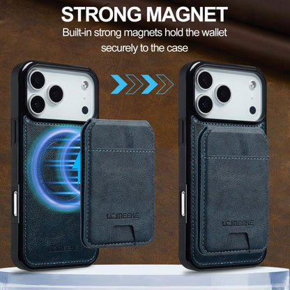 For iPhone 17 Pro LC.IMEEKE L3 Series Detachable RFID Card Bag Magsafe Phone Case(Blue) by LC.IMEEKE