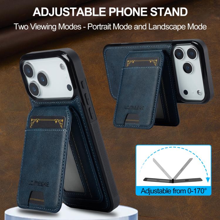 For iPhone 17 Pro LC.IMEEKE L3 Series Detachable RFID Card Bag Magsafe Phone Case(Blue) by LC.IMEEKE