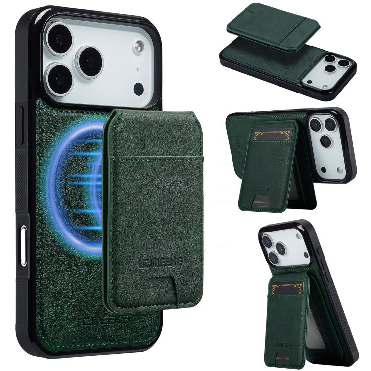 For iPhone 17 Pro LC.IMEEKE L3 Series Detachable RFID Card Bag Magsafe Phone Case(Green) by LC.IMEEKE
