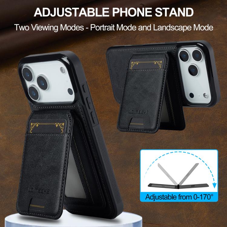 For iPhone 17 Pro Max LC.IMEEKE L3 Series Detachable RFID Card Bag Magsafe Phone Case(Black) by LC.IMEEKE