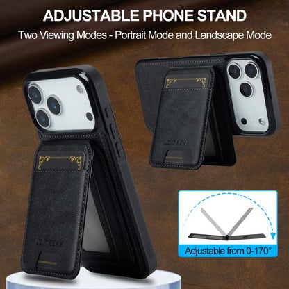 For iPhone 17 Pro Max LC.IMEEKE L3 Series Detachable RFID Card Bag Magsafe Phone Case(Black) by LC.IMEEKE