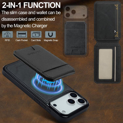 For iPhone 17 Pro Max LC.IMEEKE L3 Series Detachable RFID Card Bag Magsafe Phone Case(Black) by LC.IMEEKE