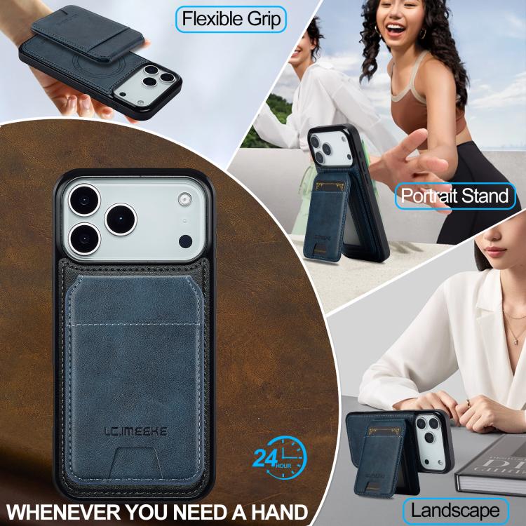 For iPhone 17 Pro Max LC.IMEEKE L3 Series Detachable RFID Card Bag Magsafe Phone Case(Blue) by LC.IMEEKE