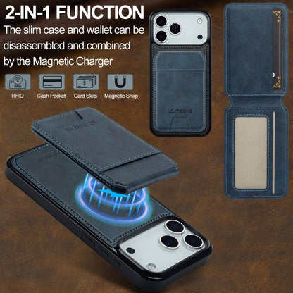 For iPhone 17 Pro Max LC.IMEEKE L3 Series Detachable RFID Card Bag Magsafe Phone Case(Blue) by LC.IMEEKE