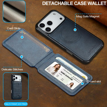 For iPhone 17 Pro Max LC.IMEEKE L3 Series Detachable RFID Card Bag Magsafe Phone Case(Blue) by LC.IMEEKE