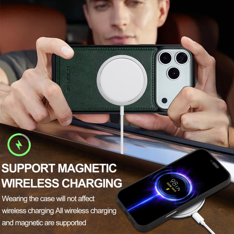 For iPhone 17 Pro Max LC.IMEEKE L3 Series Detachable RFID Card Bag Magsafe Phone Case(Green) by LC.IMEEKE
