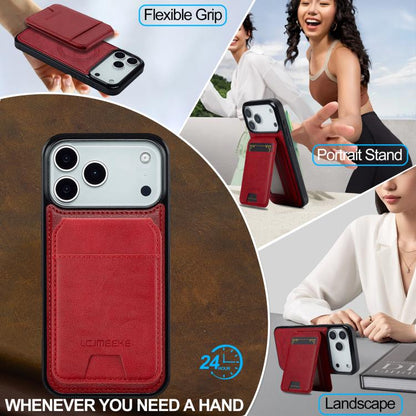 For iPhone 17 Pro Max LC.IMEEKE L3 Series Detachable RFID Card Bag Magsafe Phone Case(Red) by LC.IMEEKE