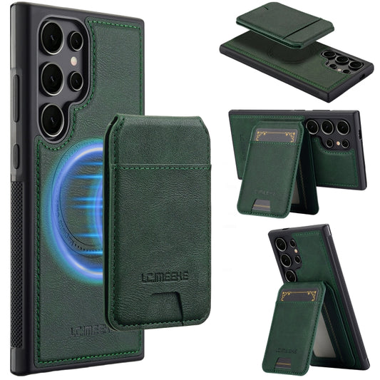 For Samsung Galaxy S24 Ultra 5G LC.IMEEKE L3 Series Detachable RFID Card Bag Magsafe Phone Case(Green) by LC.IMEEKE