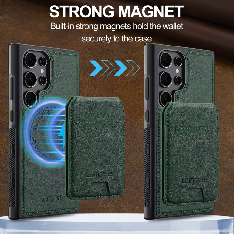 For Samsung Galaxy S24 Ultra 5G LC.IMEEKE L3 Series Detachable RFID Card Bag Magsafe Phone Case(Green) by LC.IMEEKE
