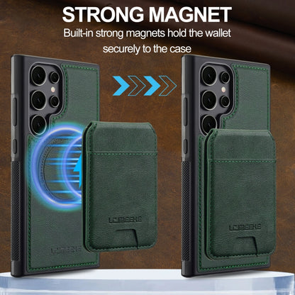 For Samsung Galaxy S24 Ultra 5G LC.IMEEKE L3 Series Detachable RFID Card Bag Magsafe Phone Case(Green) by LC.IMEEKE