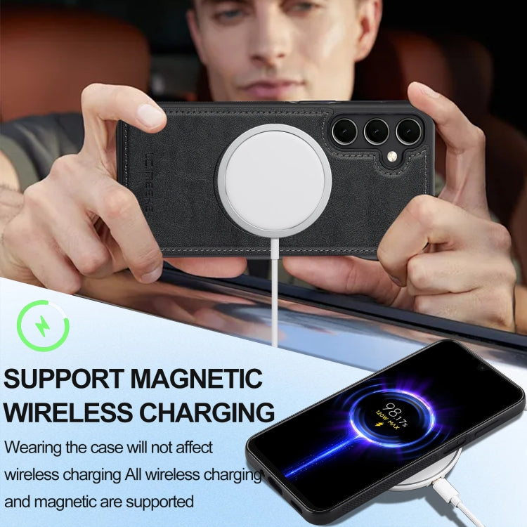For Samsung Galaxy S24 5G LC.IMEEKE L3 Series Detachable RFID Card Bag Magsafe Phone Case(Black) by LC.IMEEKE