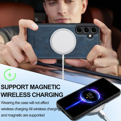 For Samsung Galaxy S23 FE 5G LC.IMEEKE L3 Series Detachable RFID Card Bag Magsafe Phone Case(Blue) by LC.IMEEKE