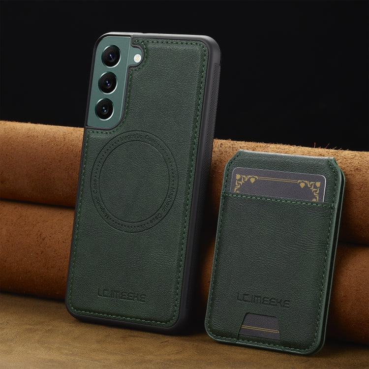 For Samsung Galaxy S21+ 5G LC.IMEEKE L3 Series Detachable RFID Card Bag Magsafe Phone Case(Green) by LC.IMEEKE