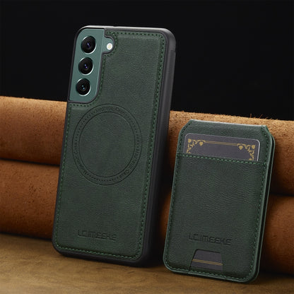 For Samsung Galaxy S21+ 5G LC.IMEEKE L3 Series Detachable RFID Card Bag Magsafe Phone Case(Green) by LC.IMEEKE