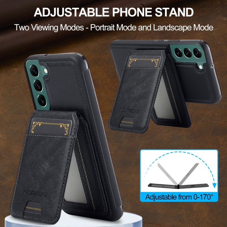 For Samsung Galaxy S22 5G LC.IMEEKE L3 Series Detachable RFID Card Bag Magsafe Phone Case(Black) by LC.IMEEKE