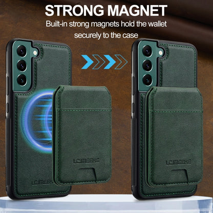 For Samsung Galaxy S22+ 5G LC.IMEEKE L3 Series Detachable RFID Card Bag Magsafe Phone Case(Green) by LC.IMEEKE
