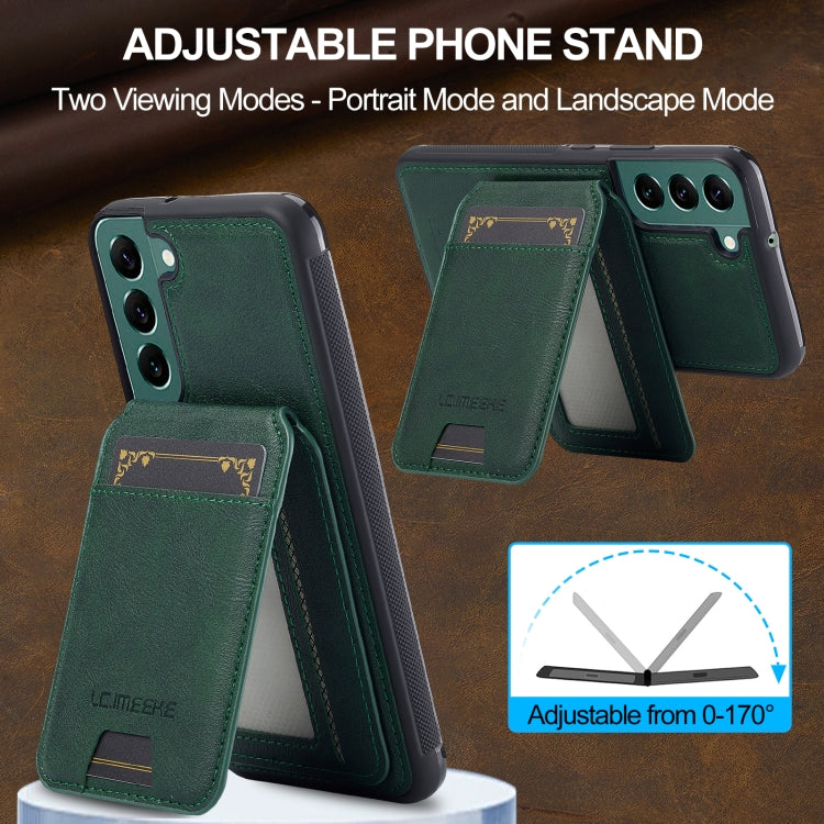 For Samsung Galaxy S22+ 5G LC.IMEEKE L3 Series Detachable RFID Card Bag Magsafe Phone Case(Green) by LC.IMEEKE