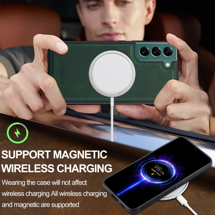 For Samsung Galaxy S22+ 5G LC.IMEEKE L3 Series Detachable RFID Card Bag Magsafe Phone Case(Green) by LC.IMEEKE