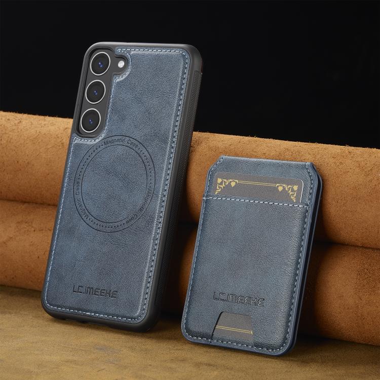 For Samsung Galaxy S25 5G LC.IMEEKE L3 Series Detachable RFID Card Bag Magsafe Phone Case(Blue) by LC.IMEEKE