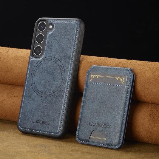 For Samsung Galaxy S25 5G LC.IMEEKE L3 Series Detachable RFID Card Bag Magsafe Phone Case(Blue) by LC.IMEEKE
