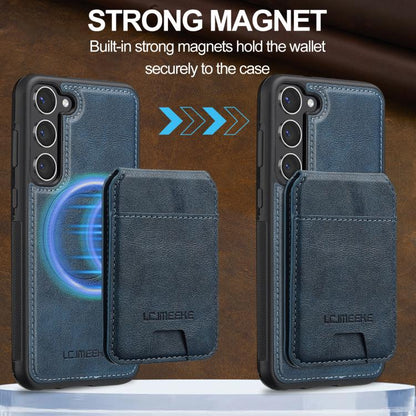 For Samsung Galaxy S25 5G LC.IMEEKE L3 Series Detachable RFID Card Bag Magsafe Phone Case(Blue) by LC.IMEEKE