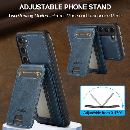 For Samsung Galaxy S25 5G LC.IMEEKE L3 Series Detachable RFID Card Bag Magsafe Phone Case(Blue) by LC.IMEEKE