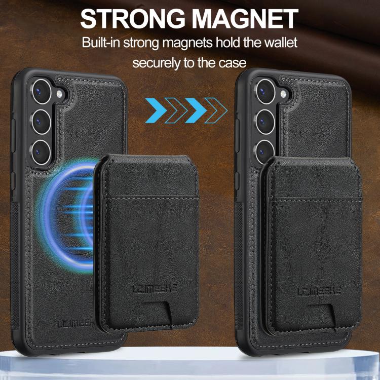For Samsung Galaxy S25+ 5G LC.IMEEKE L3 Series Detachable RFID Card Bag Magsafe Phone Case(Black) by LC.IMEEKE