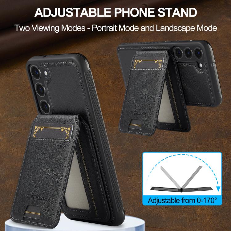 For Samsung Galaxy S25+ 5G LC.IMEEKE L3 Series Detachable RFID Card Bag Magsafe Phone Case(Black) by LC.IMEEKE