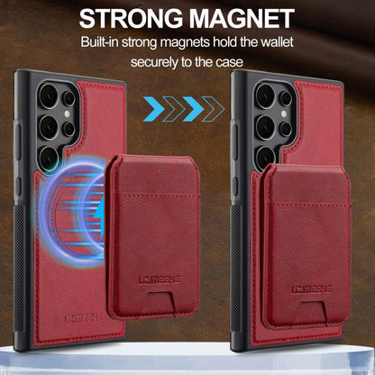For Samsung Galaxy S25 Ultra 5G LC.IMEEKE L3 Series Detachable RFID Card Bag Magsafe Phone Case(Red) by LC.IMEEKE