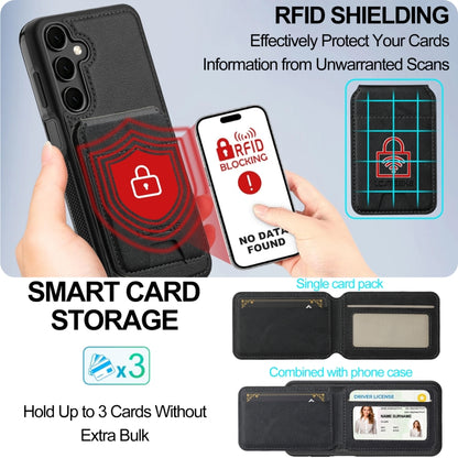 For Samsung Galaxy A16 5G LC.IMEEKE L3 Series Detachable RFID Card Bag Magsafe Phone Case(Black) by LC.IMEEKE