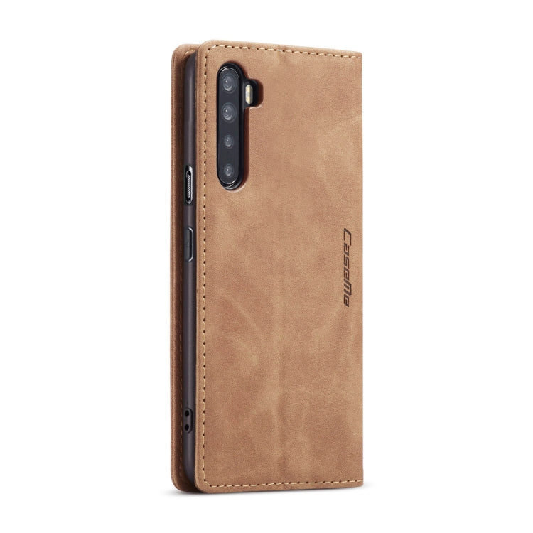 For OnePlus Nord CaseMe-013 Multifunctional Retro Frosted Horizontal Flip Leather Case with Card Slot & Holder & Wallet(Brown) by CaseMe