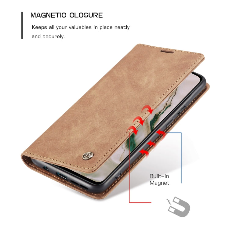 For OnePlus Nord CaseMe-013 Multifunctional Retro Frosted Horizontal Flip Leather Case with Card Slot & Holder & Wallet(Brown) by CaseMe