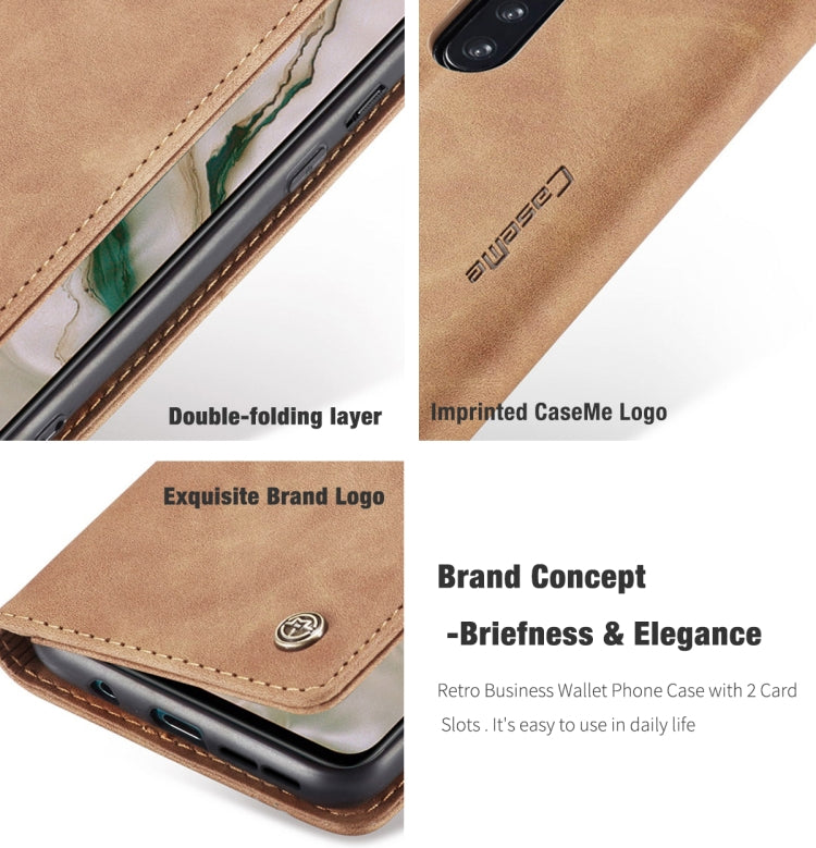 For OnePlus Nord CaseMe-013 Multifunctional Retro Frosted Horizontal Flip Leather Case with Card Slot & Holder & Wallet(Brown) by CaseMe