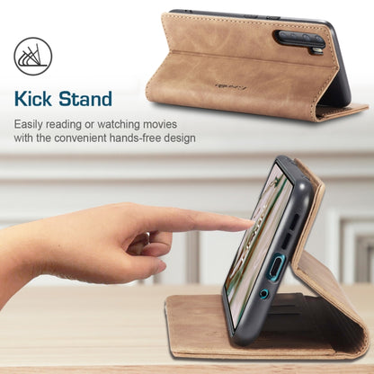 For OnePlus Nord CaseMe-013 Multifunctional Retro Frosted Horizontal Flip Leather Case with Card Slot & Holder & Wallet(Brown) by CaseMe