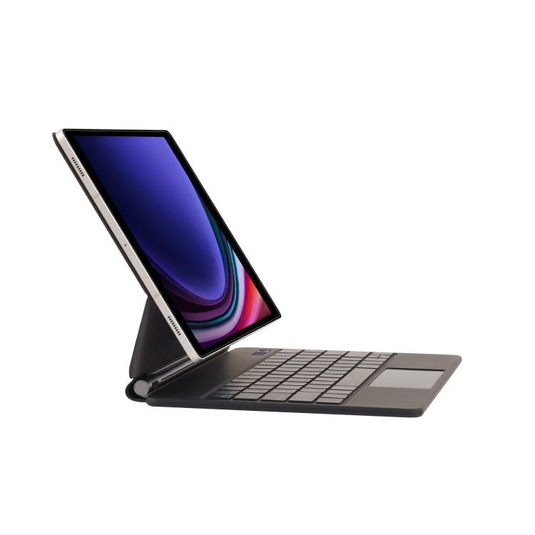 For Samsung Galaxy Tab S9 FE / S9 P710 Magnetic Bluetooth Keyboard Leather Tablet Case(Black) by bashfashion