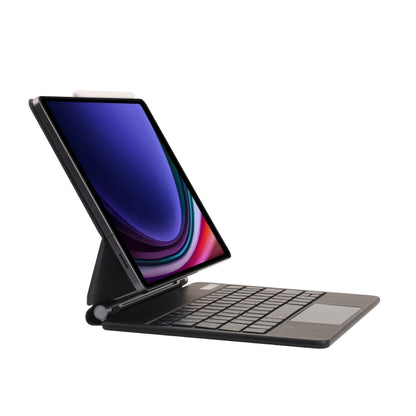 For Samsung Galaxy Tab S10+ / S9 FE+ P810 Magnetic Bluetooth Keyboard Leather Tablet Case(Black) by bashfashion