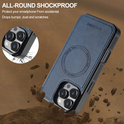 For iPhone 16 Pro Max LC.IMEEKE L5 Series Detachable RFID Card Bag Magsafe Phone Case(Blue) by LC.IMEEKE