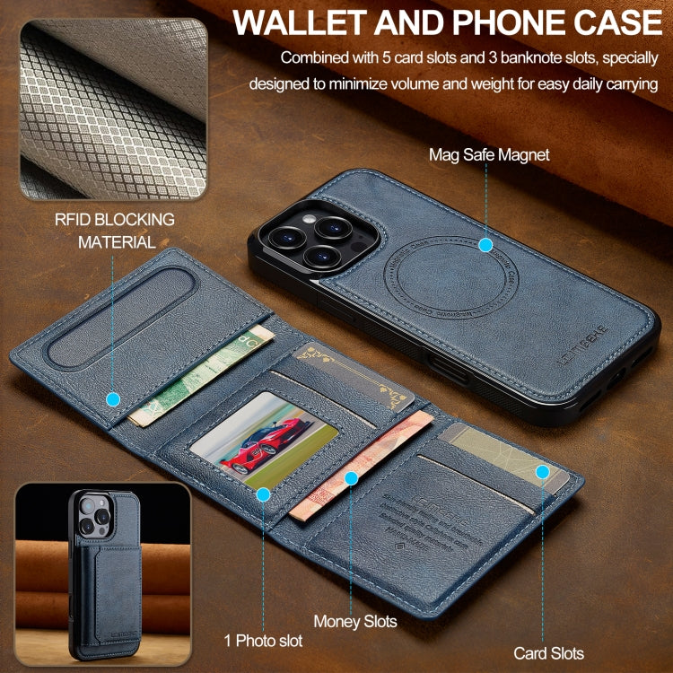 For iPhone 16 Pro Max LC.IMEEKE L5 Series Detachable RFID Card Bag Magsafe Phone Case(Blue) by LC.IMEEKE