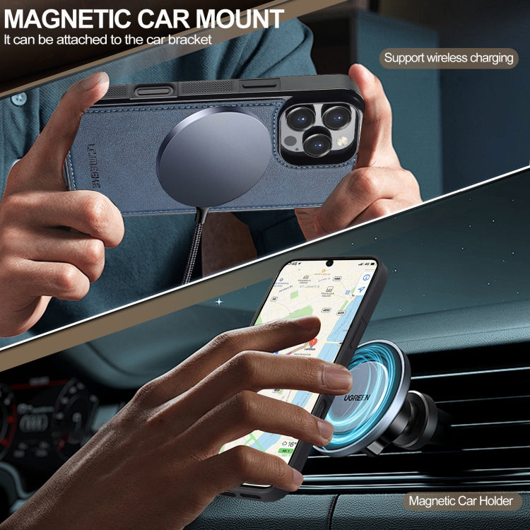 For iPhone 16 Pro Max LC.IMEEKE L5 Series Detachable RFID Card Bag Magsafe Phone Case(Blue) by LC.IMEEKE