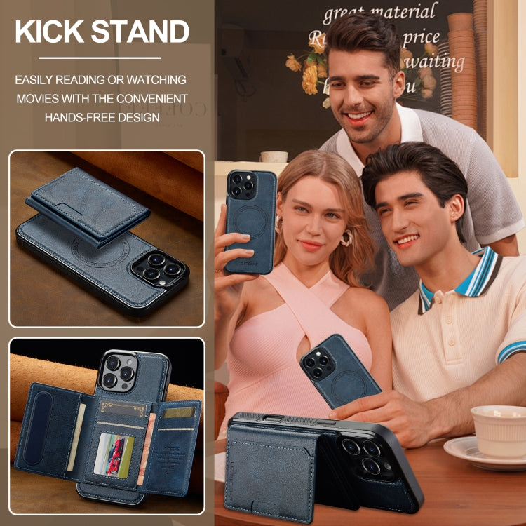 For iPhone 16 Pro Max LC.IMEEKE L5 Series Detachable RFID Card Bag Magsafe Phone Case(Blue) by LC.IMEEKE