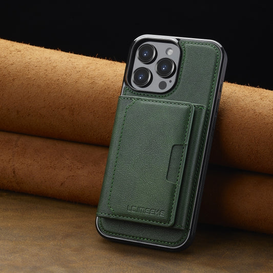 For iPhone 16 Pro Max LC.IMEEKE L5 Series Detachable RFID Card Bag Magsafe Phone Case(Green) by LC.IMEEKE